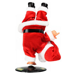 Jolly Moves: Breakdancing Handstand Santa Claus Fun Christmas Decor Simple Exclusive 