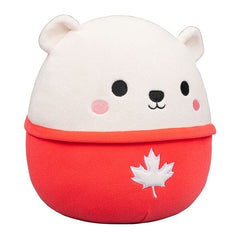 Squishmallows Super Soft Plush Toys 7.5" Brooke The Polar Bear (Maple Leaf Sweater) Simple Squishmallows 