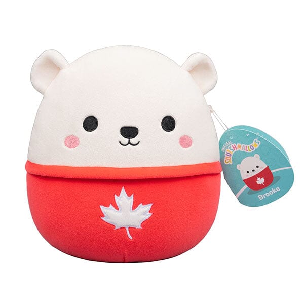 Squishmallows Super Soft Plush Toys 7.5" Brooke The Polar Bear (Maple Leaf Sweater) Simple Squishmallows 