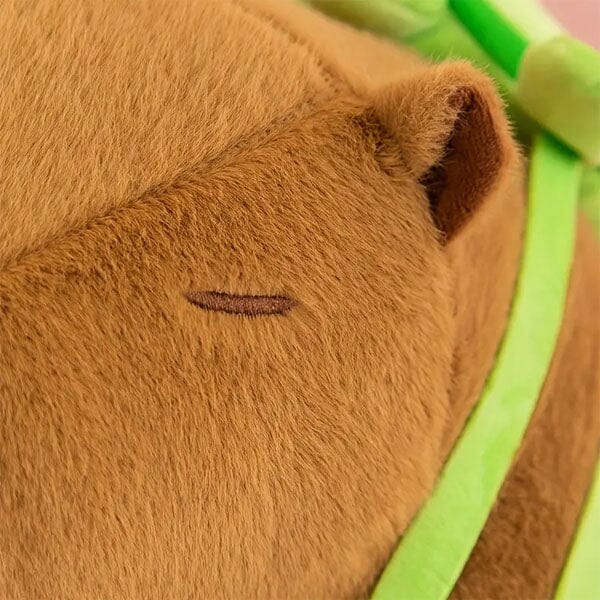 Capybara 9" Kawaii Plush w/ Turtle Backpack Squishy Pillow Toy
