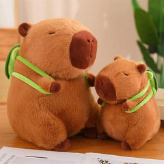 Capybara 9" Kawaii Plush w/ Turtle Backpack Squishy Pillow Toy Simple Showcase 