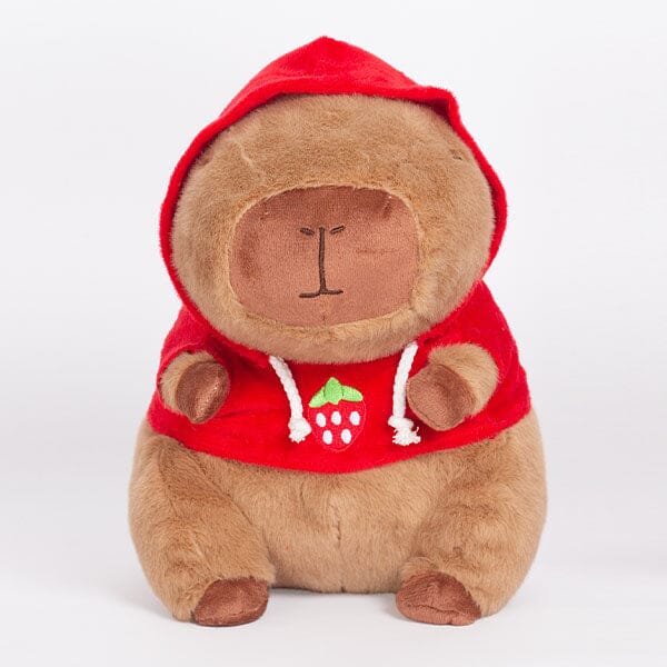 Capybara 9" Kawaii Red Strawberry Hoodie Plush Toy (1pc) Simple Exclusive 