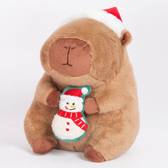Capybara 9" Kawaii Matching Santa Hat & Snowman Doll Plush Toy (1pc) Simple Exclusive 