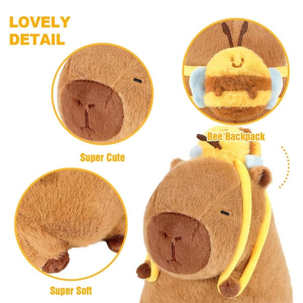 Capybara 9" Kawaii Bumblebee Backpack Plush Toy Simple Exclusive 