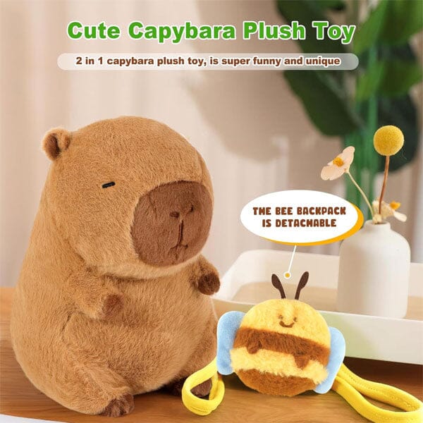 Capybara 9" Kawaii Bumblebee Backpack Plush Toy Simple Exclusive 