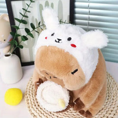 Capybara 9" Kawaii Bunny Hat & Boba Drink Plush Toy Simple Exclusive 