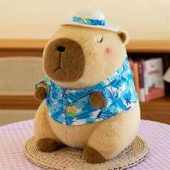 Capybara 9" Kawaii Hawaiian Vacation Shirt & Hat Plush Toy Simple Exclusive 