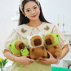 Capybara 9" Kawaii Matching Frog Hat & Purse Plush Toy (1pc) Simple Exclusive 
