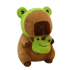 Capybara 9" Kawaii Matching Frog Hat & Purse Plush Toy (1pc) Simple Exclusive 