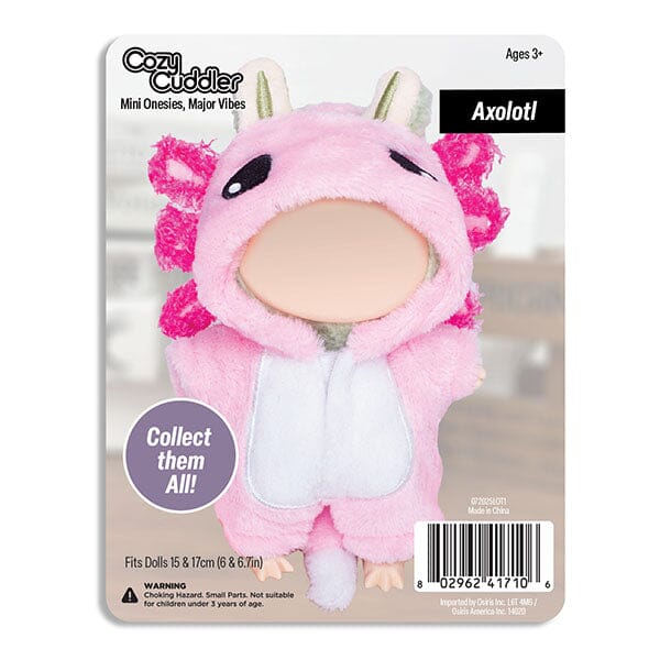 Outfit: Pink Axolotl Onesie Costume for Dolls - Petite Threads x Cozy Cuddler Simple Exclusive 