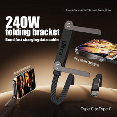 GearWaves USB-C Charging Cable w/ Built-In Phone Stand Simple Exclusive 