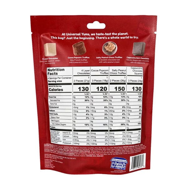 Universal Yums "Chocolate Yums of the World" Rare Imported Candy (10pc) Simple Universal Yums 