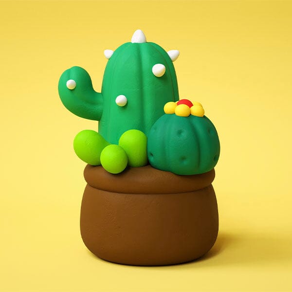 Mini Molders DIY Air Dry Modelling Clay Set For Beginners (1 Kit) Multiple Styles Simple Showcase DIY Cactus Kit 