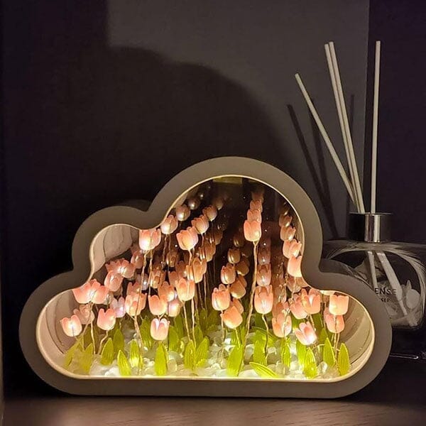 TulipGlo | LED Cloud Mirror Tulip Lamp | Pre-Order Preorder magazineracksdirect 