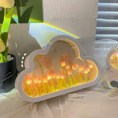 TulipGlo | LED Cloud Mirror Tulip Lamp | Pre-Order Preorder magazineracksdirect 