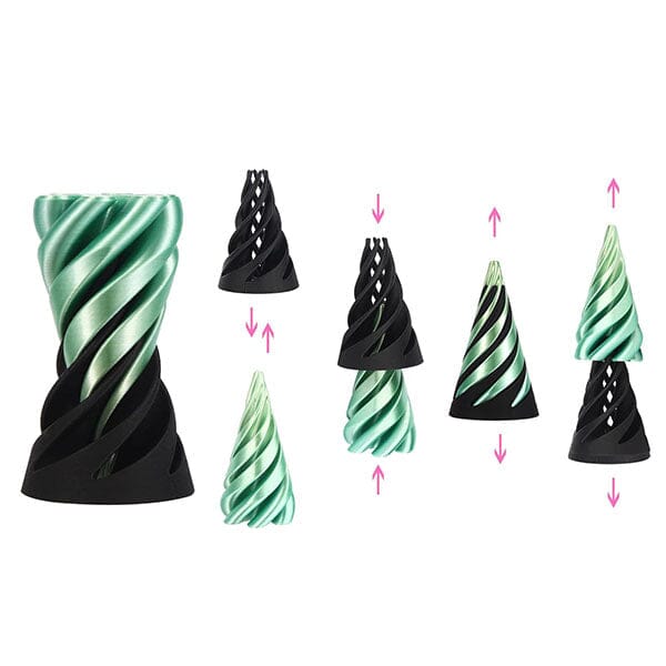 Homefantasy Lot De 3 Jouets Spirale Anti-Stress 3D | Cône, Cylindre Et Pyramide Impossible – Fidget Rotatif Idéal Adultes & Enfants