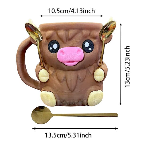 PintCuddler Cartoon Cow Ice Cream Pint Holder Kit (Includes 2 Spoons & Cookie Tray) Simple Exclusive 