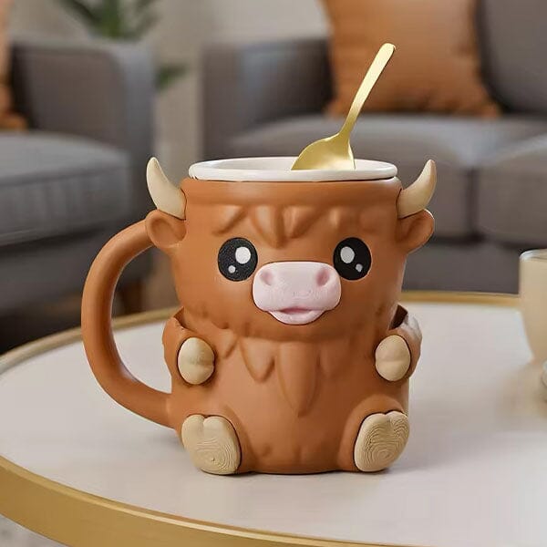 PintCuddler Cartoon Cow Ice Cream Pint Holder Kit (Includes 2 Spoons & Cookie Tray) Simple Exclusive 