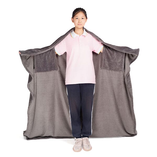 Cozy Cuddler Full-Body Wearable Blanket w/ Foot Pockets (1pc) Black or Grey Simple Cozy Cuddler 
