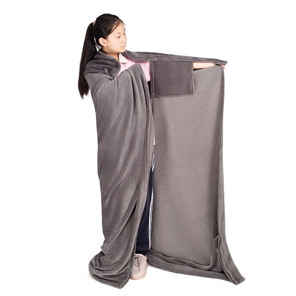 Cozy Cuddler Full-Body Wearable Blanket w/ Foot Pockets (1pc) Black or Grey Simple Cozy Cuddler 