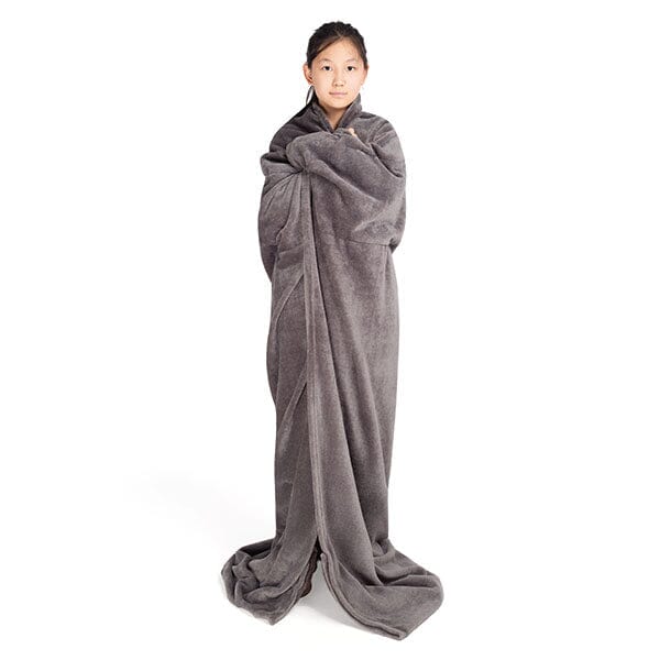 Cozy Cuddler Full-Body Wearable Blanket w/ Foot Pockets (1pc) Black or Grey Simple Cozy Cuddler 