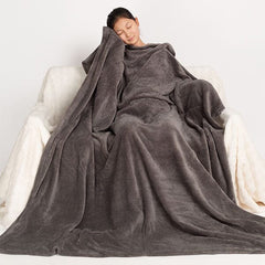 Cozy Cuddler Full-Body Wearable Blanket w/ Foot Pockets (1pc) Black or Grey Simple Cozy Cuddler 