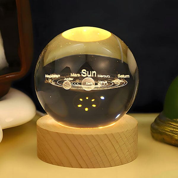 CelestiaGlow LED Crystal Ball With Wooden Base (Multiple Styles) Simple Showcase 