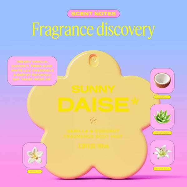 DAISE Sunny Daise Fragrance Body Mist (100mL) Vanilla & Coconut Scent Simple Daise 