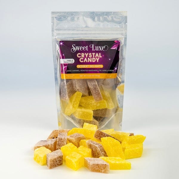 Sweet Luxe™ Crystal Candy - Multiple Flavors Simple Showcase "Dessert Delight" - Classic Caramel / Roasted Marshmallow / Vanilla Dream 