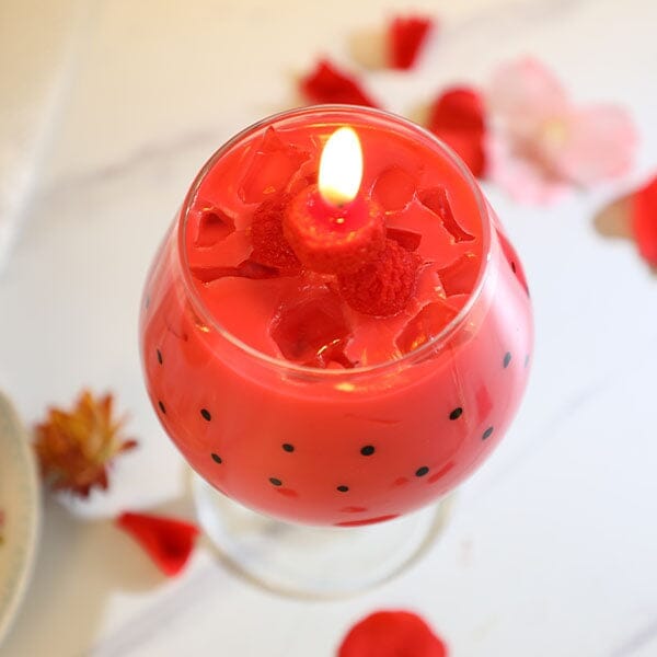 Hidden Gems Strawberry Drink Novelty Candle | 1 Ring Inside Simple magazineracksdirect 