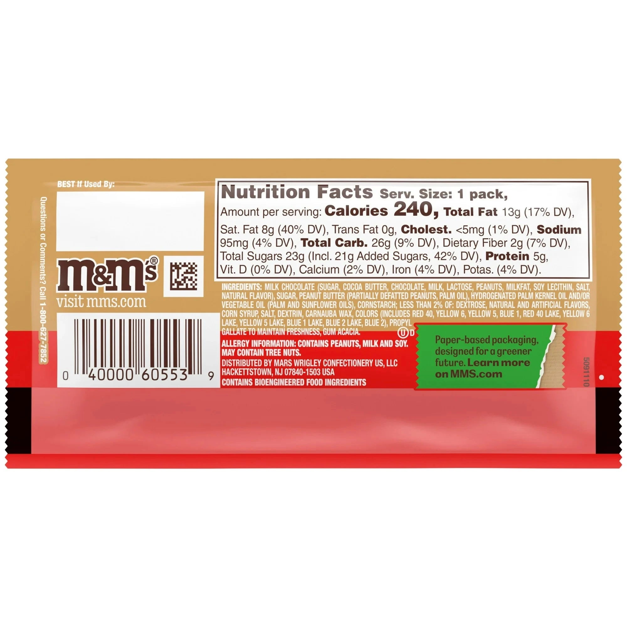 M&M’s Peanut Butter & Jelly Candy Bag, 1.41 oz Pack Simple M&M's 