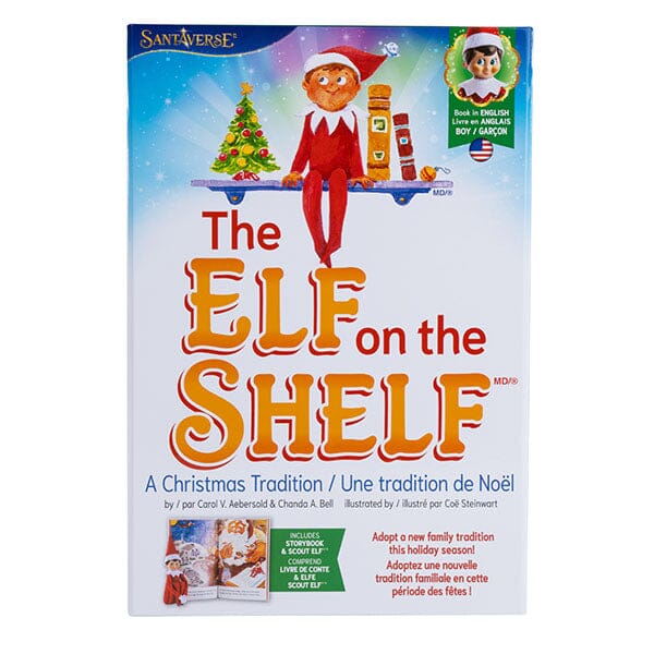 Elf On The Shelf® Official Christmas Tradition Kit (Blue Eye Boy English/French) Includes Storybook & Scout Elf! Simple Exclusive 