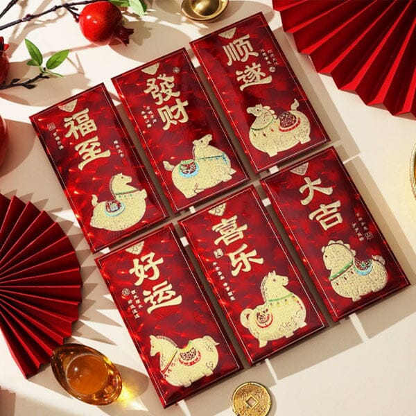 Lucky Lunar New Year Fire Horse Gift Envelopes (6pk) Simple Exclusive 