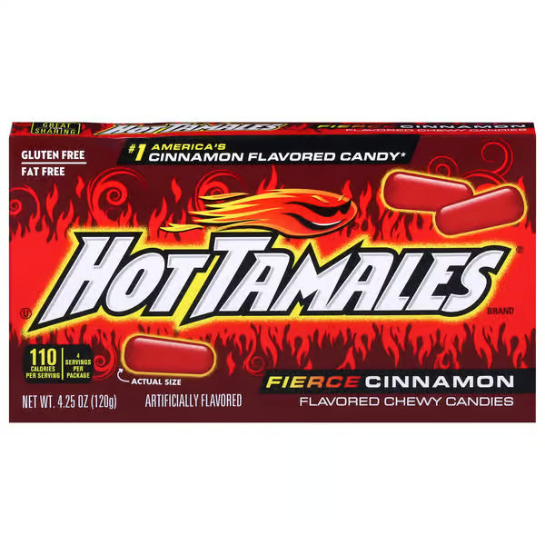 Hot Tamales Fierce Cinnamon Candy 4.25OZ Simple Hot Tamales 