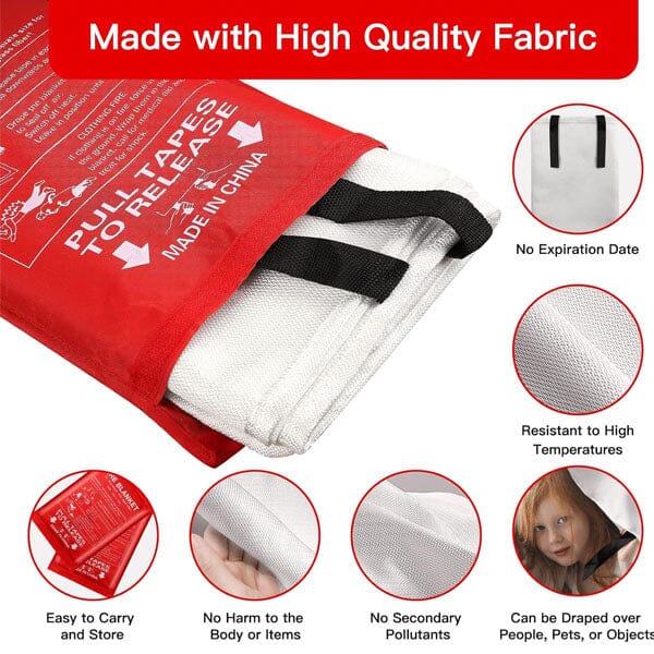 Emergency Fibreglass Certified Fire Blanket (1pc) Simple Showcase 