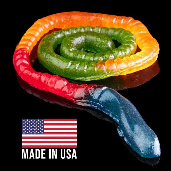 The Gummy Fireworm™ 2ft Hot Gummy Worm Candy of Increasing Spiciness