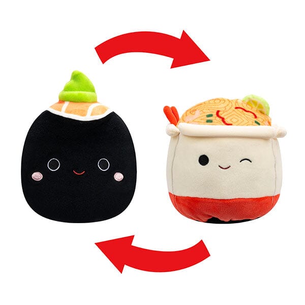 Squishmallows Flip-A-Mallows 5" Reversible Plush Toy Shozo the Sushi & Daley the Noodles