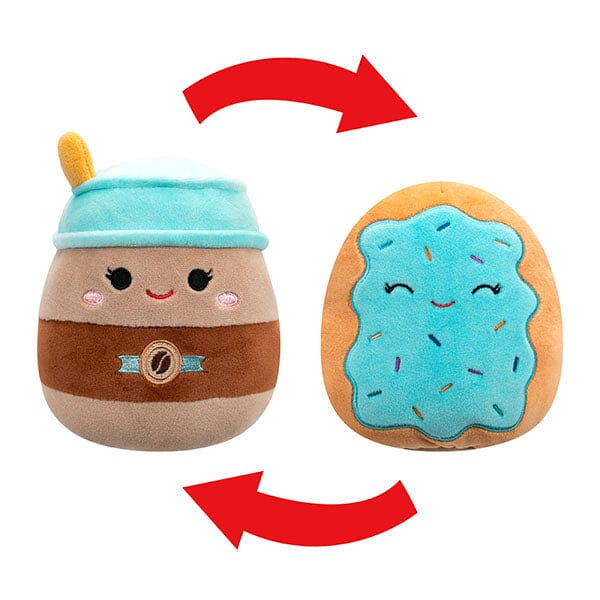 Squishmallows Flip-A-Mallows 5" Reversible Plush Toy Hautely the Coffee & Erissa the Toaster Pastry