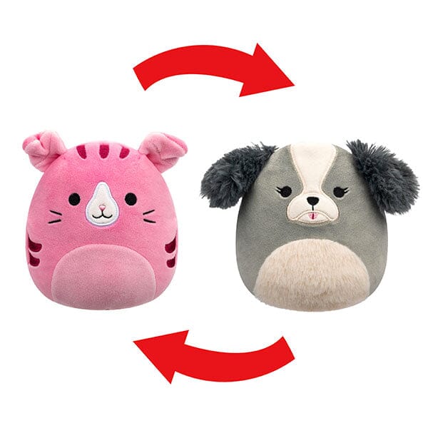 Squishmallows Flip-A-Mallows 5" Reversible Plush Toy Malu the Shih Tzu & Geraldine the Cat