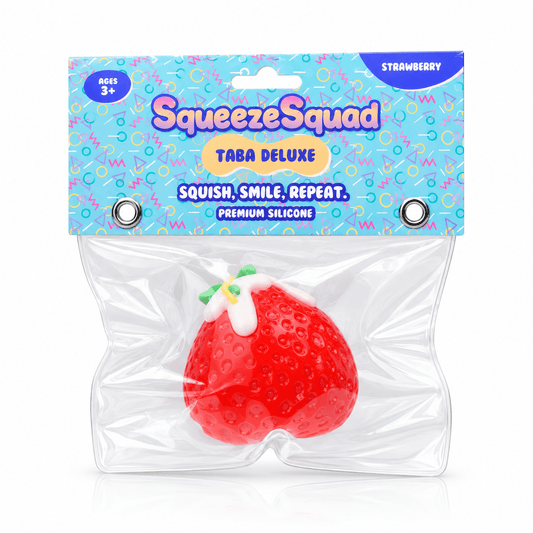 SqueezeSquad Taba Deluxe Premium Silicone Squishies® Fidget Toy - Strawberry Simple SqueezeSquad 