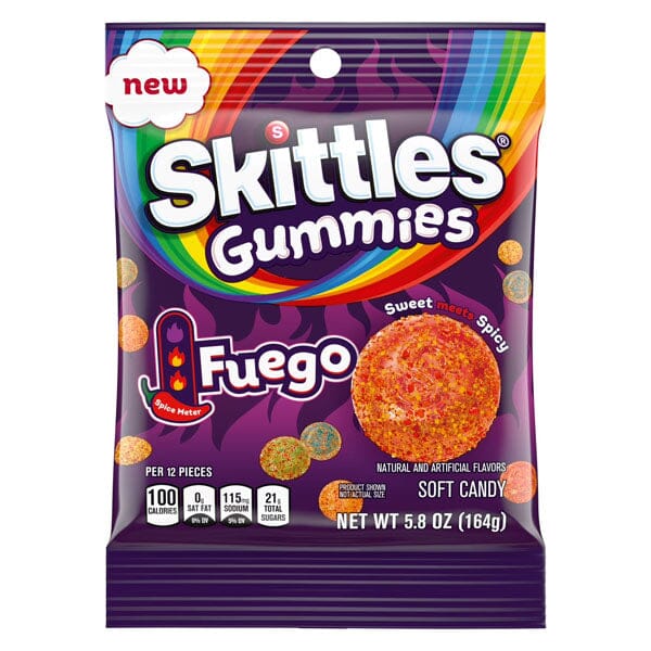 Skittles Fuego Spicy Fruity Gummy Candy (5.8oz) Simple Skittles 