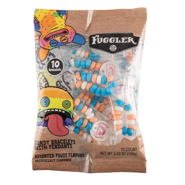Fuggler Candy Bracelets w/ Pendants Assorted Fruit Flavours (10pk) Simple Fuggler 