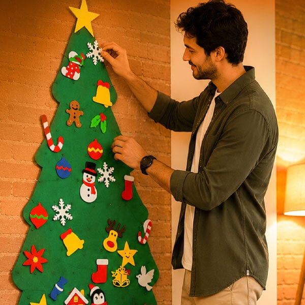 FunkyFir 63" DIY Musical Felt Christmas Tree with Motion-Sensor Lights Simple Exclusive 
