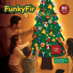 FunkyFir 63" DIY Musical Felt Christmas Tree with Motion-Sensor Lights Simple Exclusive 