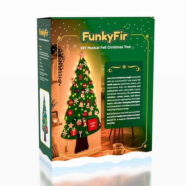 FunkyFir 63" DIY Musical Felt Christmas Tree with Motion-Sensor Lights Simple Exclusive 