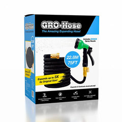 GRO-Hose GREEN 75ft Expandable Hose With Bonus Spray Nozzle Simple Gro-Hose 