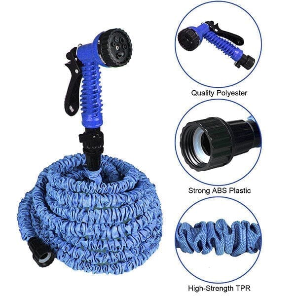 GRO-Hose BLUE | 75ft Expandable Hose With Sprayer Nozzle Simple Showcase 