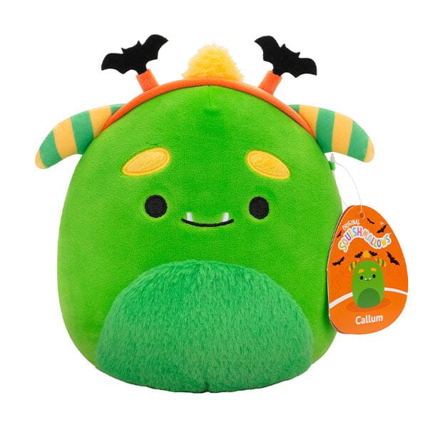 Squishmallows Plush Toys 7.5" Halloween Squad 2024 Callum The Green Monster in Bat Headband Preorder Showcase 