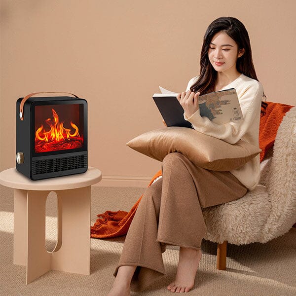 HeatMatez Portable Ceramic Heater With Real Flame! Preorder magazineracksdirect 