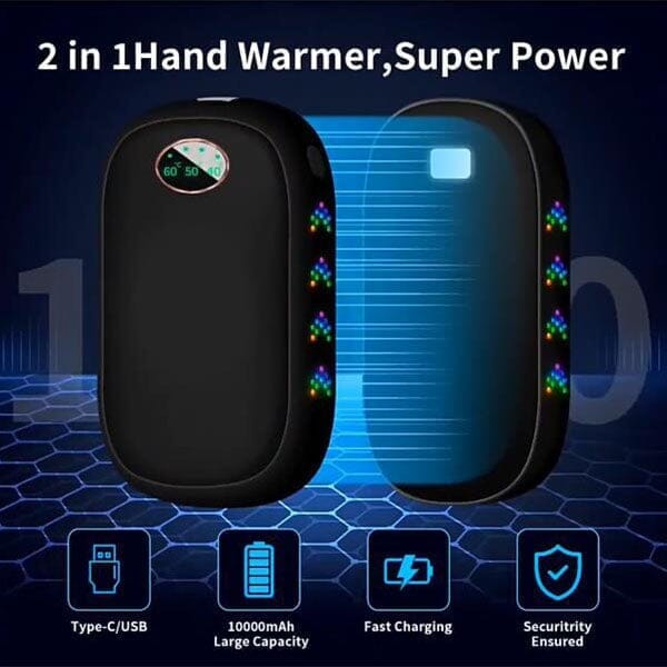 HeatMatez CozyClasp (2pc) | 3-in-1 Magnetic Hand Warmer, Flashlight & Power Bank! Simple magazineracksdirect 